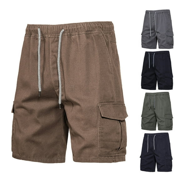 DODADAWANJ Men's Cargo Shorts Outdoor Camping Casual Shorts Classic Drawstring Workwear Cargo Shorts with Multi Pockets Gifts for Men Navy XXXL
