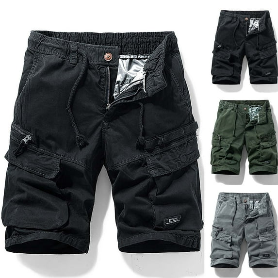 DODADAWANJ Men's Cargo Shorts Summer Casual Work Shorts Lightweight Utility Cargo Shorts with Multi Pockets Cargo Shorts for Men Under $5 Black 31