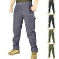 thumbnail image 1 of DODADAWANJ Men's Fleece Lined Cargo Pants with Multi Pockets Active Fit Expandable Waist Sport Pants Big and Tall Workout Pants for Hiking Construction Jogging, 1 of 5