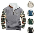 thumbnail image 1 of DODADAWANJ Men's Graphic Hoodie Ethnic Printed Stand Collar Pullover Big and Tall Quarter Zip Casual Hoodies for Daily Winter Workout XXL, 1 of 4