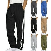 DODADAWANJ Men's Loose Fit Casual Sweatpants Drawstring Waist Straight Leg Jogging Pants Big and Tall Adjusting Bottom Sport Pants for Outdoor Gym Workout