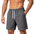 thumbnail image 1 of DODADAWANJ Men's Summer Shorts Lightweight Quick Dry Basketball Athletic Shorts Loose Elastic Waist Long Shorts with Drawstring Daily Wear Dark Gray XS, 1 of 5
