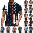 thumbnail image 1 of DODADAWANJ Mens 4th of July T Shirts Novelty American Flag Graphic Tees Big and Tall Short Sleeve Summer Tshirt Summer Holiday Tops XXXL, 1 of 6