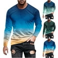 thumbnail image 1 of DODADAWANJ Mens Big and Tall Shirts Long Sleeve T Shirt Trendy Gradient Graphic Tees Spring Fall Workout Tops 2025 Army Green XL, 1 of 6