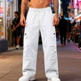 thumbnail image 1 of DODADAWANJ Mens Cargo Sweatpants Open Bottom Baggy Sweatpant Casual Drawstring Elastic Waisted Sweat Pant for Workout White XXXL, 1 of 9