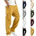 thumbnail image 1 of DODADAWANJ Mens Corduroy Cargo Pants with Multi Pockets Elastic Waist Casual Pants Big and Tall Soft Straight Leg Fitness Pants for Hiking Travel Jogging, 1 of 10