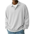 thumbnail image 1 of DODADAWANJ Mens Corduroy Shirt Long Sleeve Raglan Shirts Casual Button Up Collared Pullovers Solid Color Big and Tall T Shirts White XXXXXL, 1 of 5