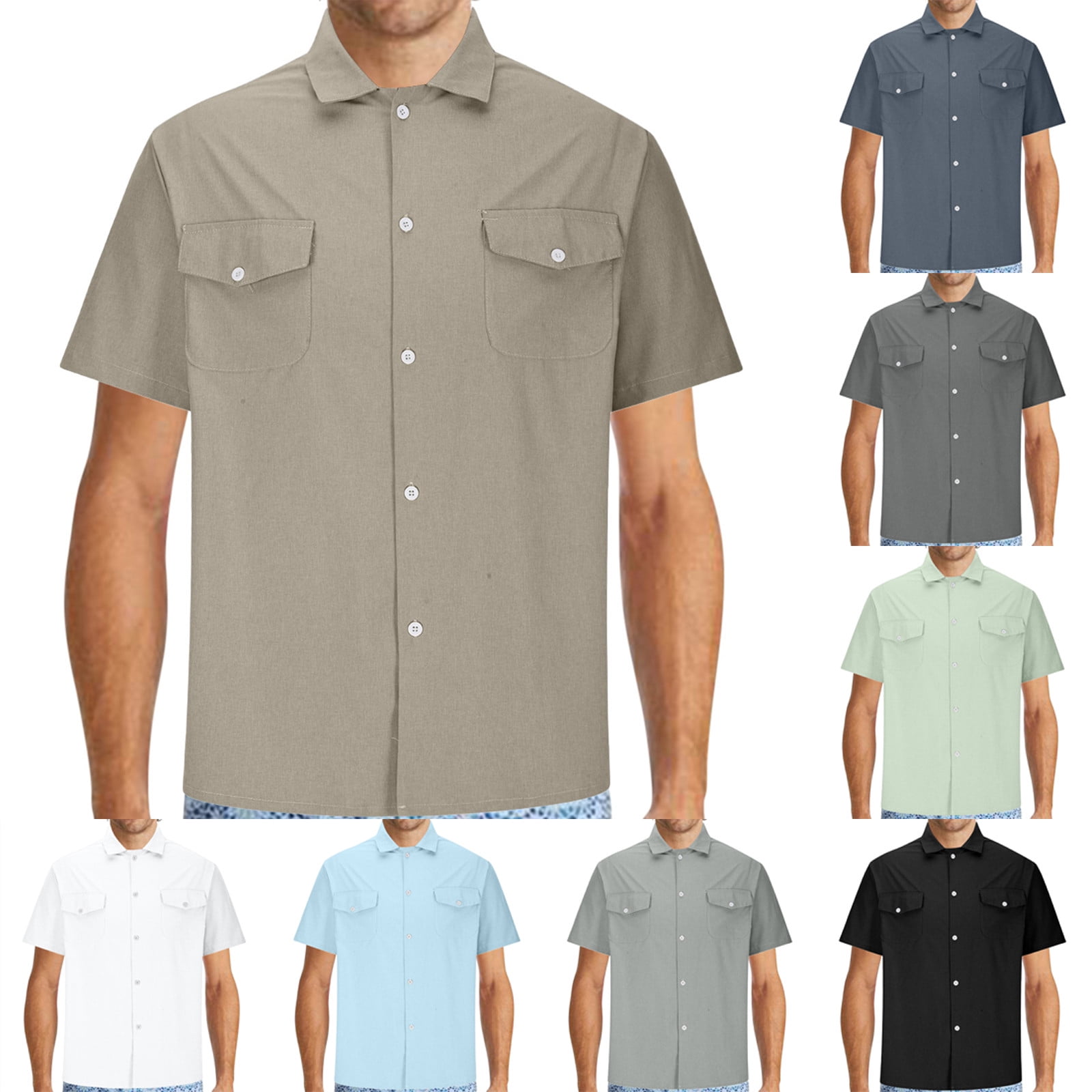 Men's Plus Size Button Down Long Sleeve Shirt