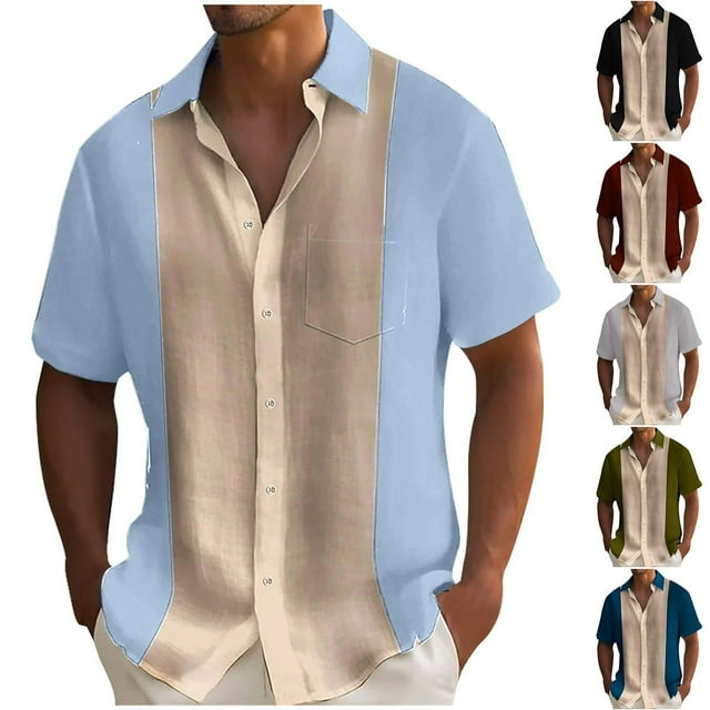 DODADAWANJ Mens Long Sleeve Knit Striped Shirts Big and Tall Long Sleeve Button Down Shirt Open Front Turndown Collar Shirts Tops Plus Size Slim Fit Dress T Shirt