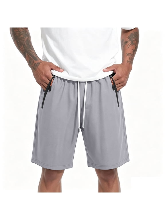 Mens Summer Shorts Cooling Breathable Summer Workout Casual Shorts Quick Dry Shorts Lightweight Activewear Gray XXL