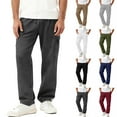 thumbnail image 1 of DODADAWANJ Mens Sweatpants Open Bottom Straight Sweatpant Casual Drawstring Elastic Sweat Pants with Multi Pockets Navy L, 1 of 10