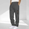 thumbnail image 1 of DODADAWANJ Mens Sweatpants with Zipper Pockets Big and Tall Elastic Waisted Drawstring Pant Open Bottom Straight Pants Dark Gray M, 1 of 6