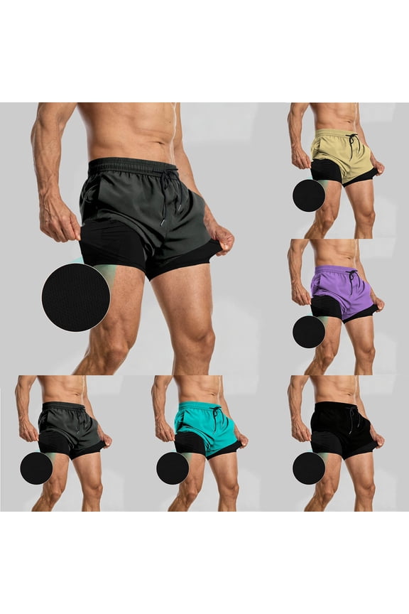Mens Swim Trunks 3 Inch Short Board Shorts with Liner Quick Dry Drawstring Waistband Bathing Suit Short with Pockets Purple XL