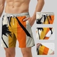 thumbnail image 1 of DODADAWANJ Mens Swim Trunks 5 Inch Quick Dry Hawaiian Graphic Board Shorts with Liner Big and Tall Elastic Drawstring Waistband Bathing Suits with Pockets Orange L, 1 of 5