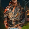 thumbnail image 1 of DODADAWANJ Mens Trendy Hoodies Dragon Graphic Pullover Hoodie Big and Tall Hooded Sweatshirt for Workout Resort Everyday XXXL, 1 of 3