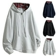 thumbnail image 1 of DODADAWANJ Oversized Hoodie for Men Zip Up Color Block School Daily Hoodies Big and Tall Drop Shoulder Outwear Sweatshirt Athleisure Holiday Sweatshirts XL, 1 of 8