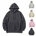 thumbnail image 1 of DODADAWANJ Oversized Hoodies for Men Big and Tall Long Sleeve Fall Hooded Pullover Tops Casual Loose Fit Drawstring Hoodie Sweatshirts with Pocket Beige XXXXL, 1 of 9