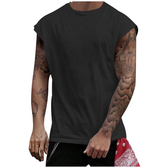 DODADAWANJ Tank Tops Men Lightweight Breathable Sleeveless Mesh T Shirts Gym Muscle Workout Tank Shirt Stretchy Summer Casual Outfits Black S