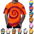 thumbnail image 1 of DODADAWANJ Tie Dye T Shirts for Men Fashion Graphic Tees Big and Tall Short Sleeve Tshirt Casual Summer Round Neck Tshirts Coffee M, 1 of 6