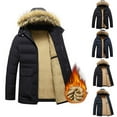thumbnail image 1 of DODADAWANJ Winter Jacket for Men Fleece Lined Winter Hooded Coat Big and Tall Full Zip Thicken Jackets Quilted Warm Snow Daily Outwear Coats XL, 1 of 8