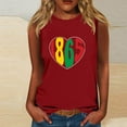 DODADAWANJ Women's 4th of July Tank Tops Proud Patriotic Red White and