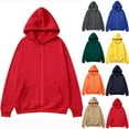 thumbnail image 1 of DODADAWANJ Zip Up Hoodie Men Big and Tall Long Sleeve Hooded Sweatshirts Oversized Hoodies with Pockets Casual Solid Color Fall Workout Sweatshirt Blue XXL, 1 of 7