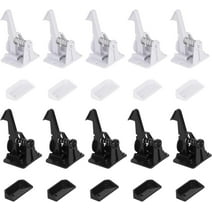 DODAMOUR 10 Pack Adhesive Cat Proof Cabinet Locks, No Drill Cabinet Latch, Pet Invisible Drawer Locks for Cabinet Doors (Black, White)