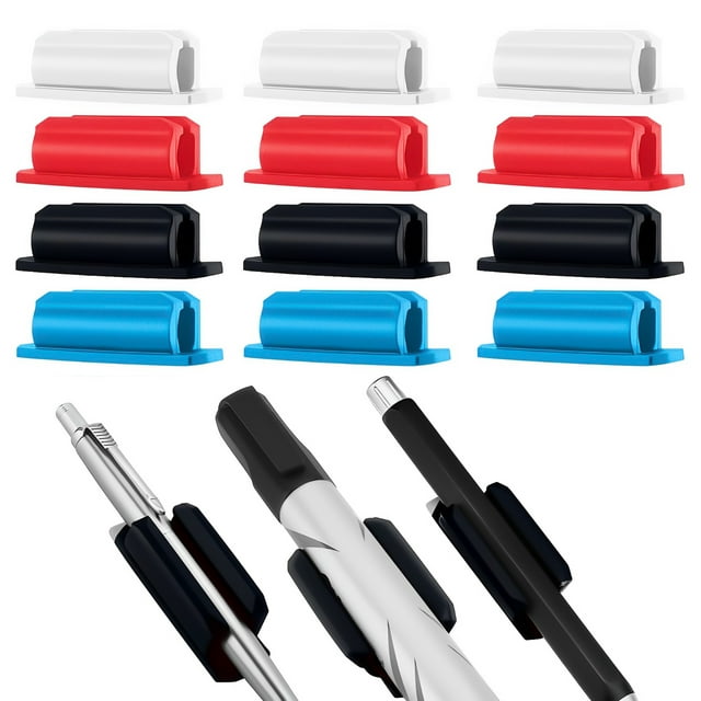 DODAMOUR 12 Pack Adhesive Silicone Pen Holder, Pencil Loop Holder for