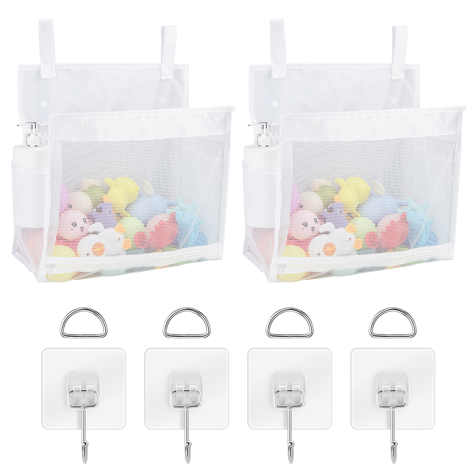 Popvcly Wall Mounted Bath Toy Mesh Bag (3 Pieces)