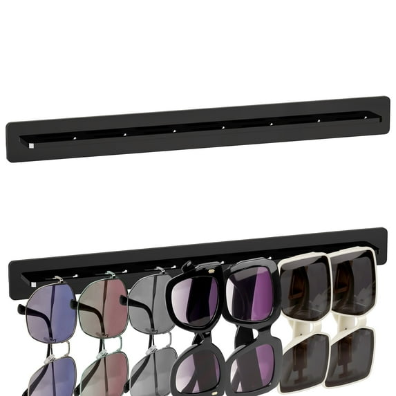 DODAMOUR 2-Pack Wall-Mounted Acrylic Sunglasses Organizer, Hanging Eyeglasses Display Rack for Home, Door, Closet