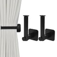 thumbnail image 1 of DODAMOUR 2 Pcs Plastic Curtain Holdbacks for Wall, Self-Adhesive Curtain Hooks Organize and Decorate, L Shape Retractable Curtain Tiebacks Window Treatment (Black), 1 of 6