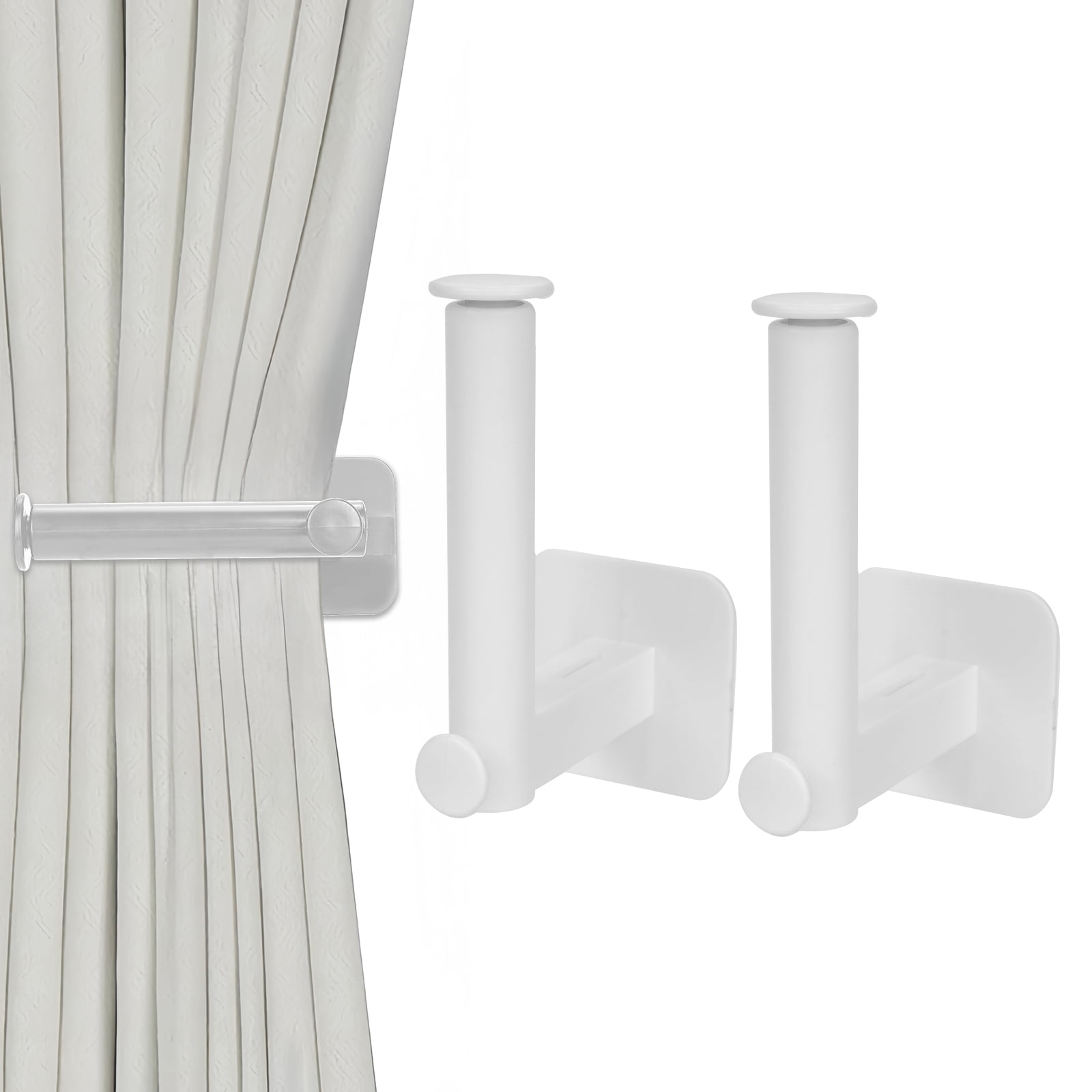 DODAMOUR 2 Pcs Plastic Curtain Holdbacks for Wall, SelfAdhesive