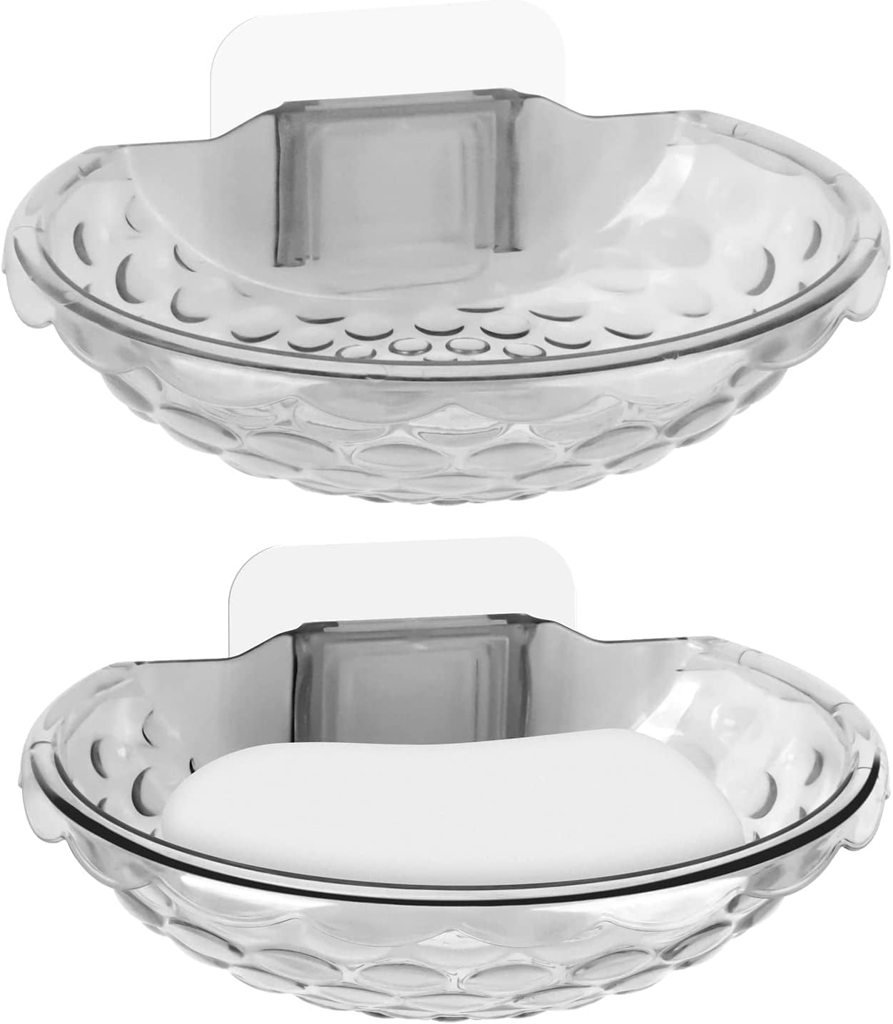 DODAMOUR 2 Pcs Wall Mount Soap Holder, Plastic Self Adhesive Soap Dry