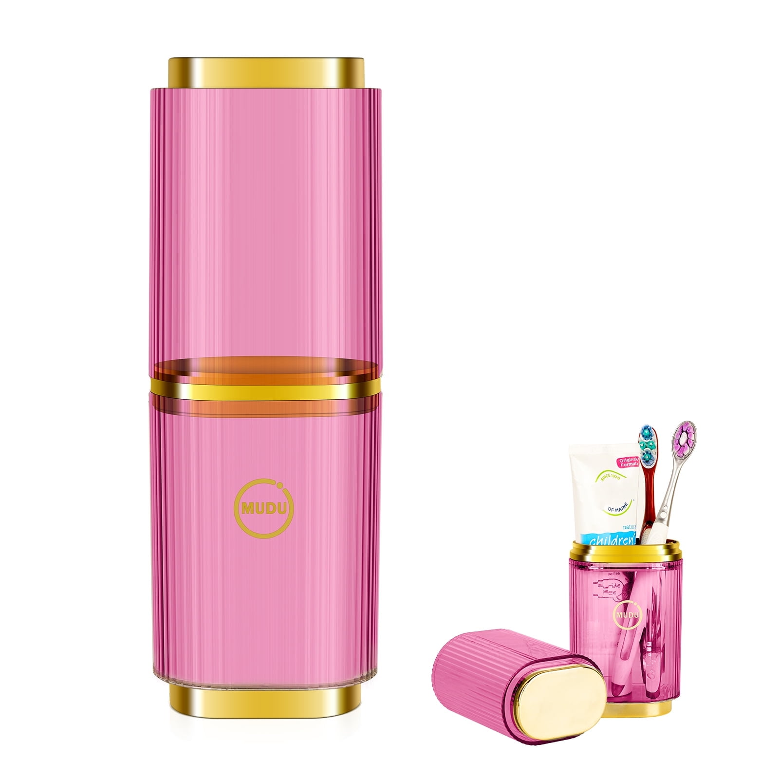 DODAMOUR 2 in 1 Travel Toothbrush Cup Case, Portable Toothbrush Holder ...