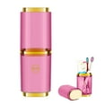thumbnail image 1 of DODAMOUR 2 in 1 Travel Toothbrush Cup Case, Portable Toothbrush Holder, Toothpaste Storage for School Camping Business Trip Bathroom (Clear Pink), 1 of 7
