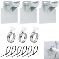 DODAMOUR 3 Pack Swimming Pool Pipe Holders, Pool Hoses for Above Ground Pools, Swimming Pool Hose Support with 3 Tapes, 6 Cable Ties & 3 Stainless Steel Hose Clamps (Grey)