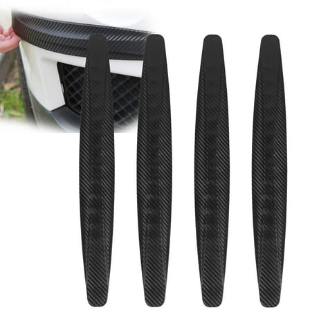 DODAMOUR 4 Pack Car Rubber Bumper Anti Collision Strips, Front and Back Corner Bumper Protector Trim, Anti-Scratch Bumper Guard Strip (Black)