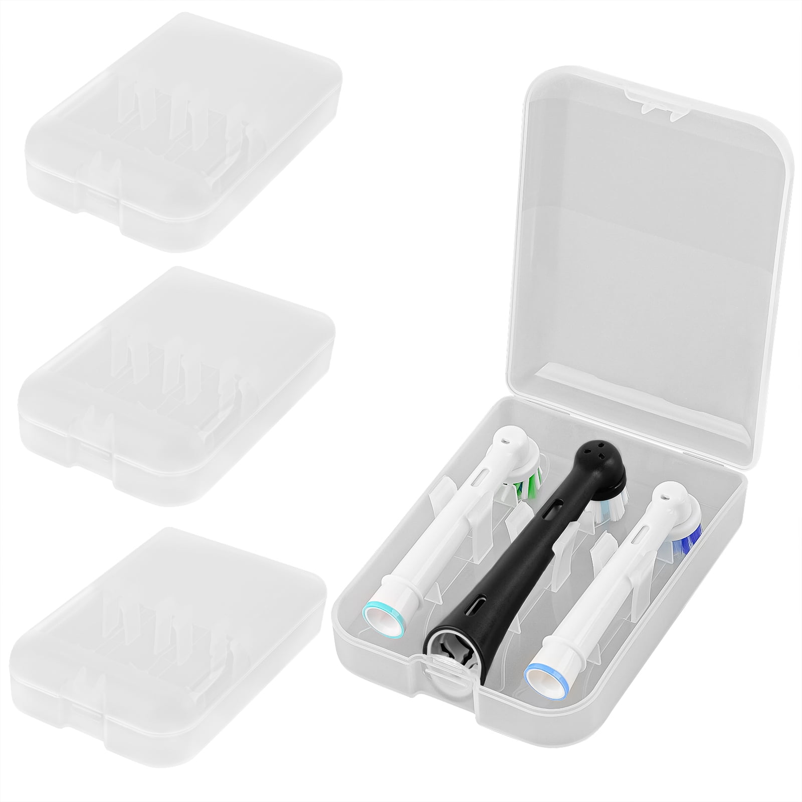 DODAMOUR 4 Pack Electric Toothbrush Heads Travel Case, Portable