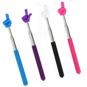 DODAMOUR Telescoping Hand Pointer Stick, Retractable Finger Pointer for Classroom Teaching, 4 Pack
