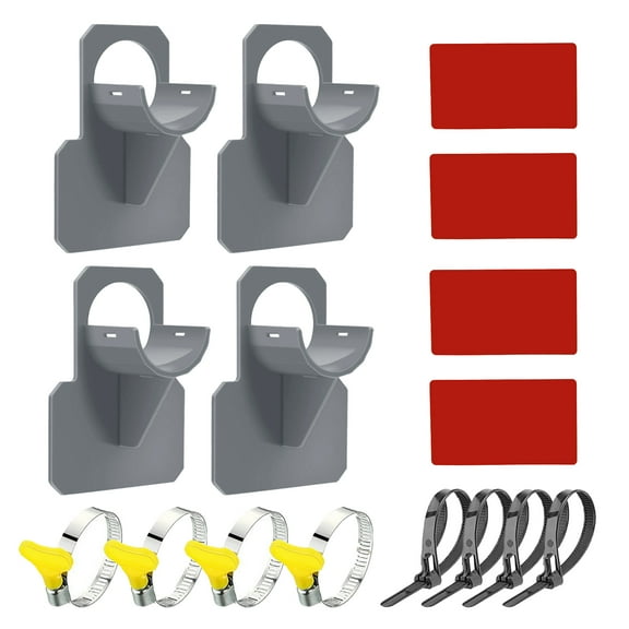 DODAMOUR 4 Pack Swimming Pool Pipe Holders, Plastic Above Ground Pool Hose Holder, Pool Hose Support Bracket for 1.46"(MAX) Diameter Hose (Grey)