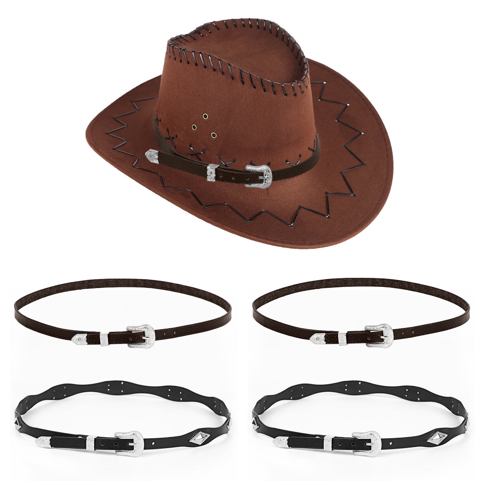 DODAMOUR 4 Pack Western Cowboy Hat Band for Mens, Hat Band for Fedora ...