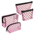 thumbnail image 1 of DODAMOUR 4 Pieces Mesh Cosmetic Bags, Portable Travel Mesh Makeup Bag, Heart Print Zipper Pouch Toiletry Bag for Women Girls (Pink), 1 of 6
