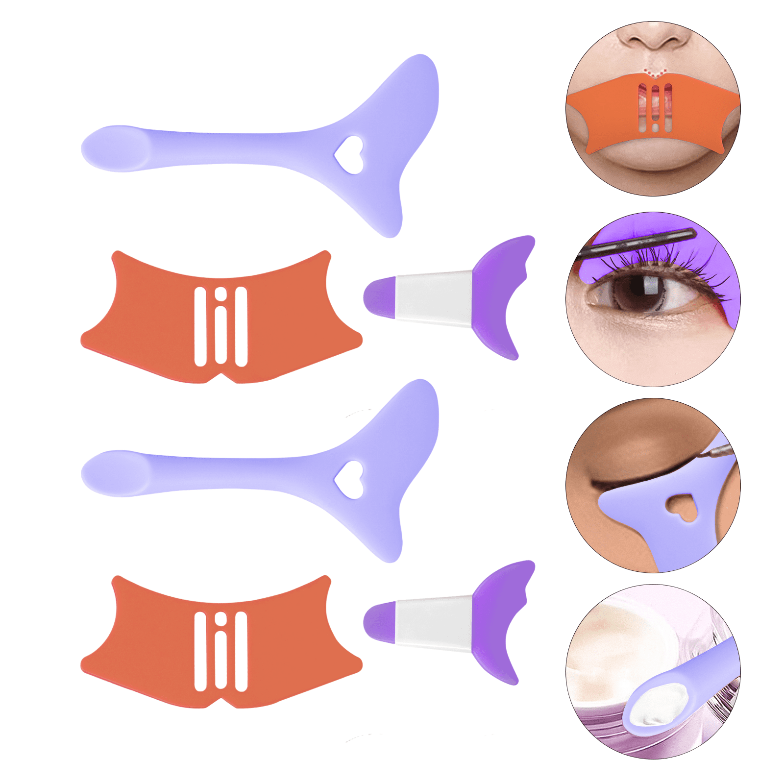 DODAMOUR 6 Pack Eyeliner Stencils Silicone, Reusable Winged Tip