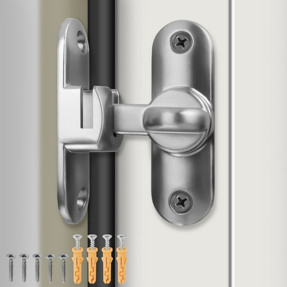 DODAMOUR Barn Door Lock, 90/180 Degree Flip Heavy Duty Sliding Door Lock Latch, Small Door Bolt Latch Lock for Barn Door Cabinet Window Closet Door (Silver)
