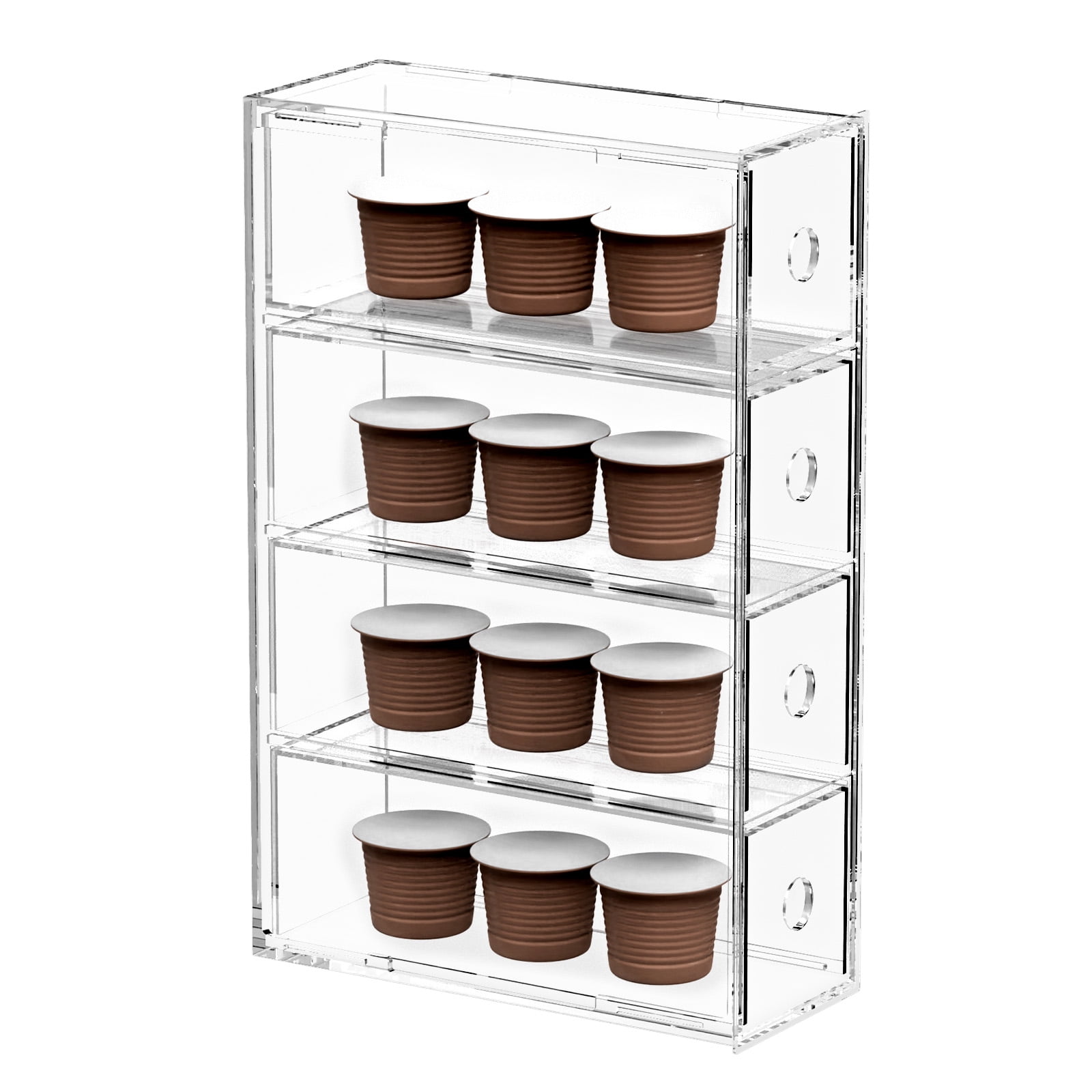 DODAMOUR Coffee Pod Holders for Counter, Acrylic K Cup Organizer, Clear Coffee Pod Storage Box, Coffee Capsule Holder for Coffee Bar Station Home Office Kitchen