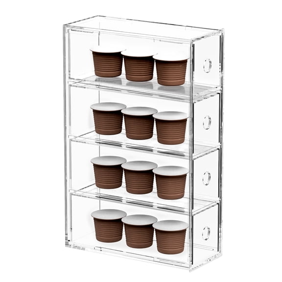 DODAMOUR Coffee Pod Holders for Counter, Acrylic K Cup Organizer, Clear Coffee Pod Storage Box, Coffee Capsule Holder for Coffee Bar Station Home Office Kitchen