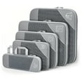 thumbnail image 1 of DODAMOUR Compression Packing Cubes for Travel, 5 Set of Packing Cubes for Suitcases, Expandable Luggage Travel Bags Organiser for Women Men (Grey), 1 of 6