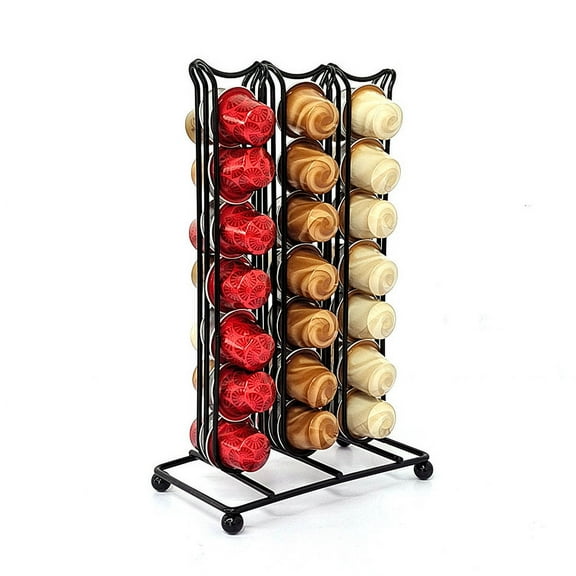 DODAMOUR Espresso Coffee Capsule Holder, Coffee Pod Holder Holds 42 Capsules, K Cup Storage Organizer, Coffee Display Stand for Home Office Counter (Black)