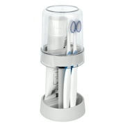 DODAMOUR Height Adjustable Toothbrush Holder for Bathroom, Toothbrush Holder Stand with Tooth Brush Cup, Compatible with Conventional, Electric Toothbrushes, To