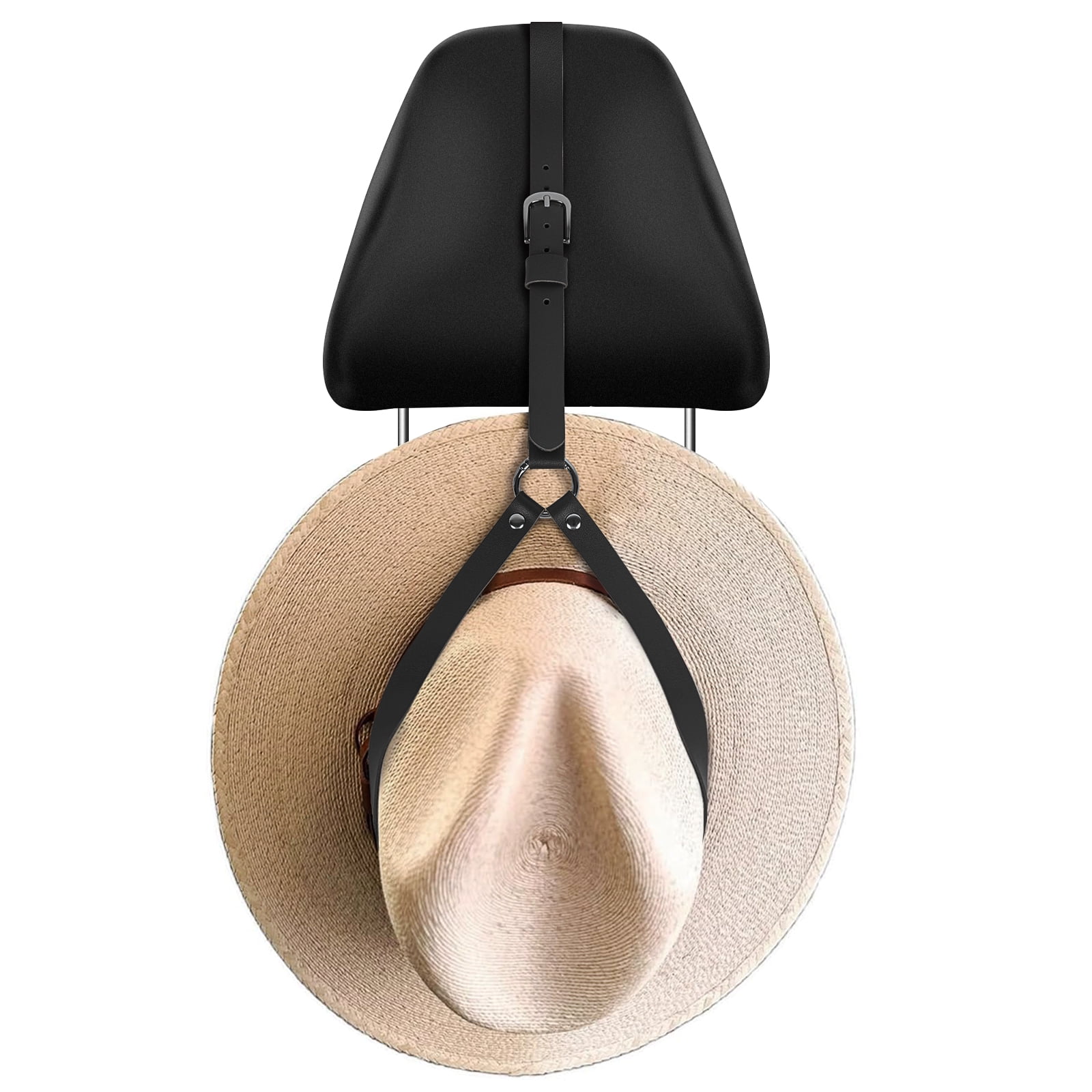 DODAMOUR Leather Cowboy Hat Holder for Car Headrest Cowboy Hat Mount for Truck Cowboy Hat Rack for Vehicle SUV Car Accessories Black Walmart